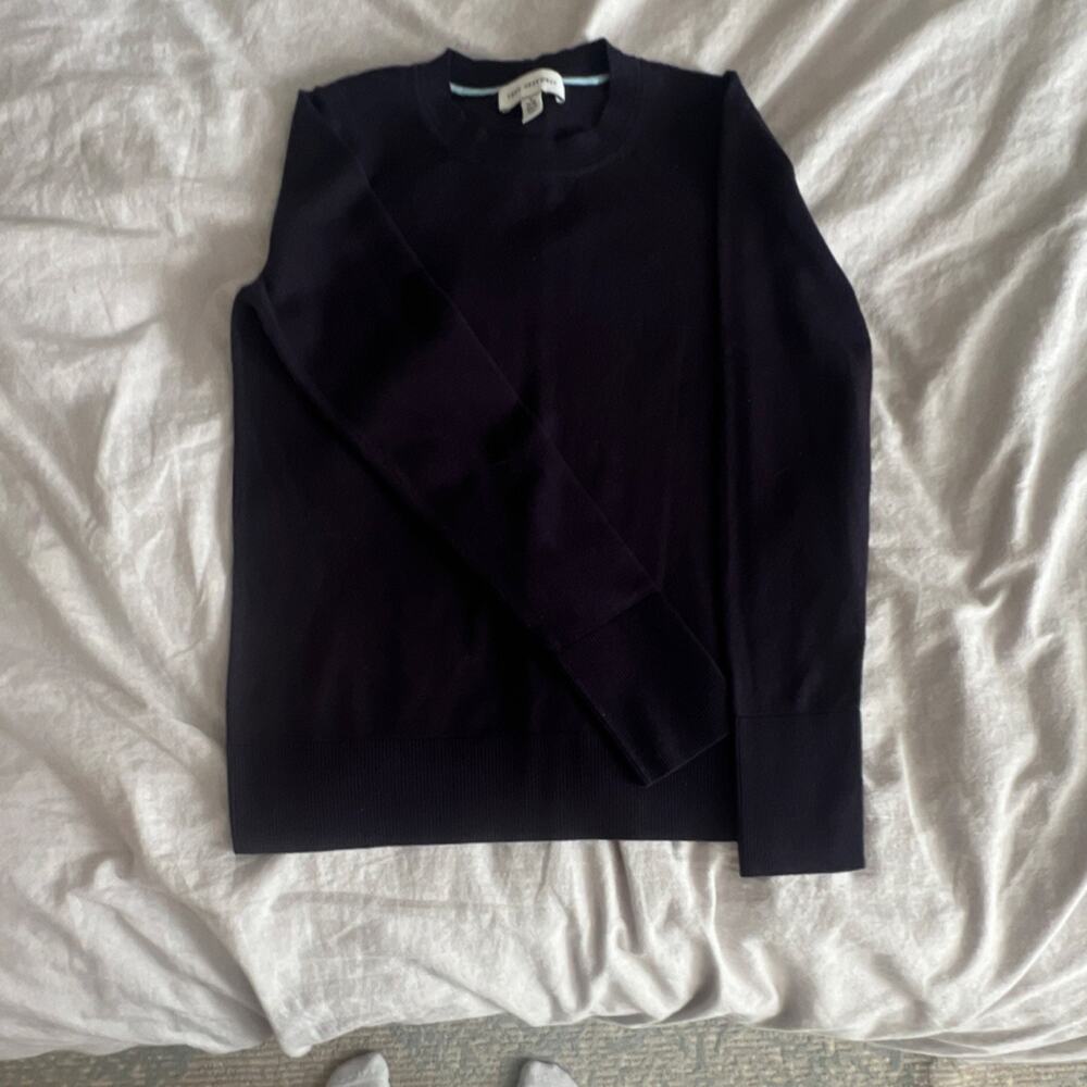 Free Assembly navy Pullover Sweater Women’s S Crew Neck Long Sleeve